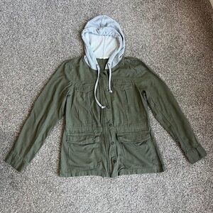 Maurices Gray and Green Hooded Jacket